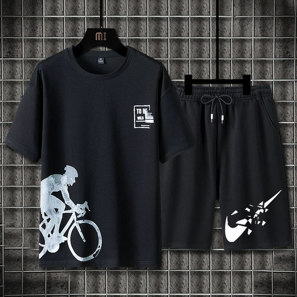 Bike, black set, floral print