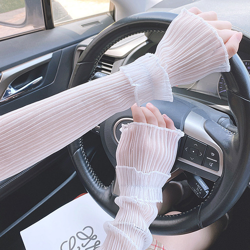 Sun protection sleeve for women, UV protection arm guard, arm sleeve for summer driving, mesh glove, thin lace ice sleeves, loose fit