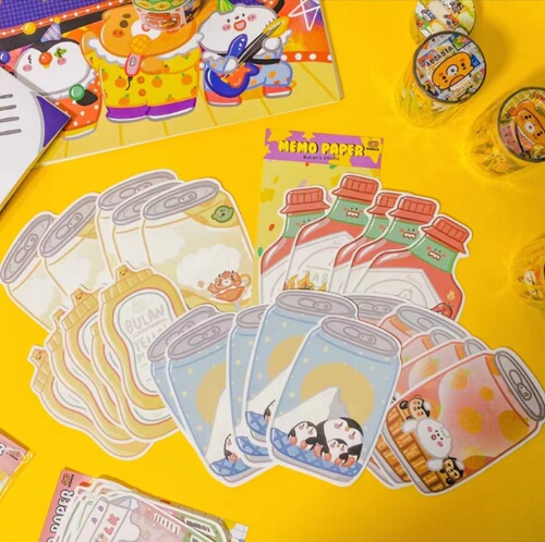 【Bulan Sticky Note Collection】Alien Square Sticky Notes Original Candy Snack Soda Cartoon Material Entire Book