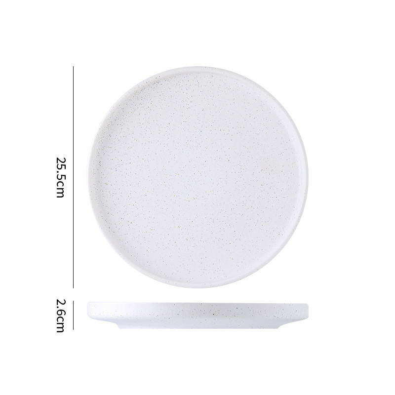 Plato de cerámica simple punto azul punto blanco conjunto de platos de platos de comedor occidental platos de cerámica de hotel con puntos