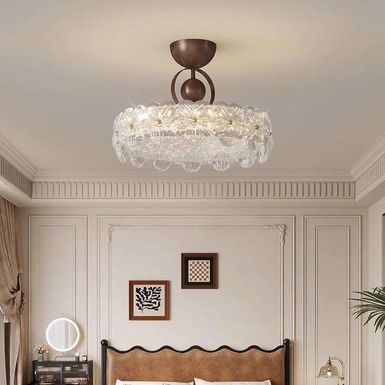 Protector de ojos de techo medieval francés, lámina de oro, arte de lujo ligero, creatividad minimalista, bauhinia 2025, nueva lámpara de dormitorio principal