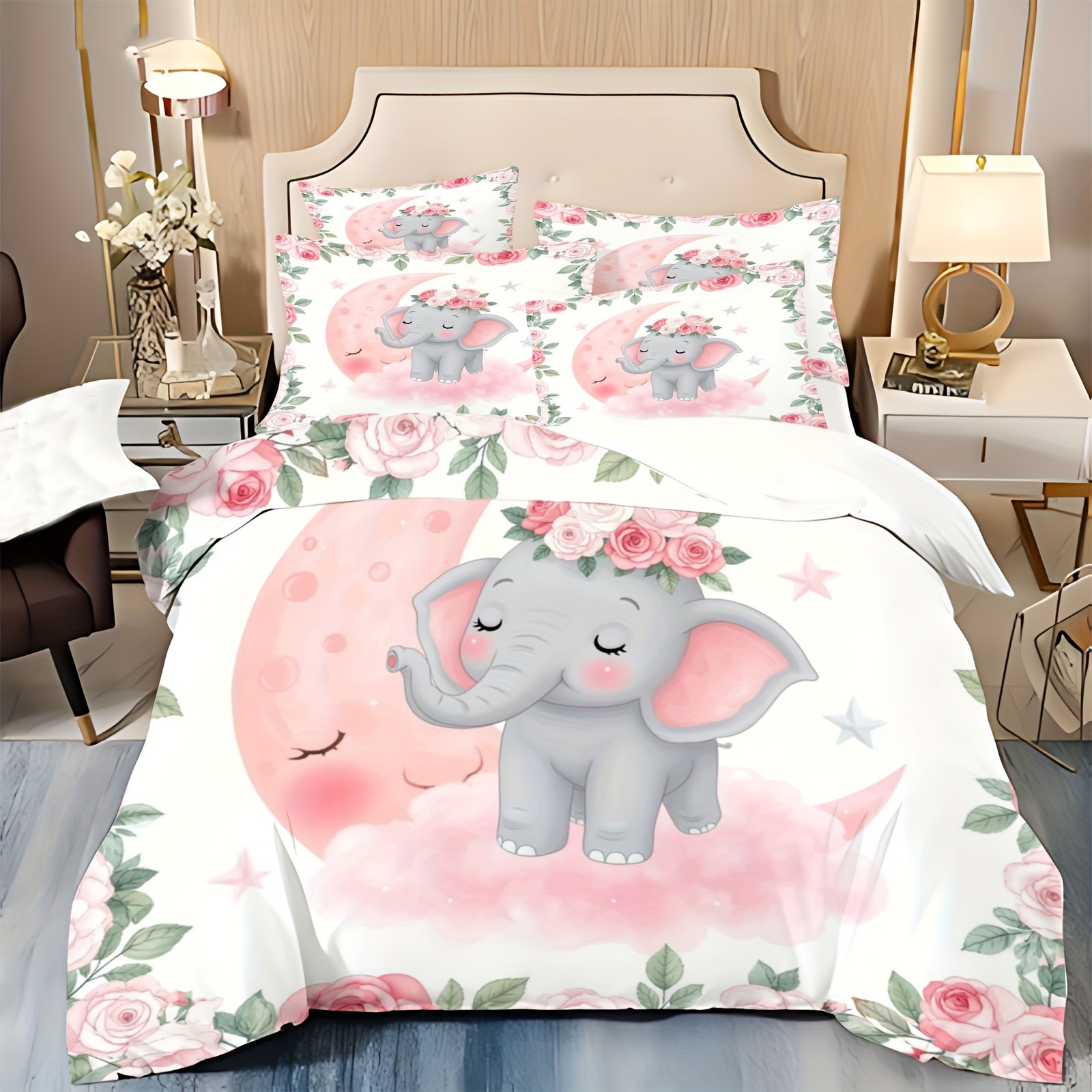 Textil doméstico transfronterizo molienda impresión digital elefante primer plano quilt kit fuente fábrica llevar a cabo tem / JIT