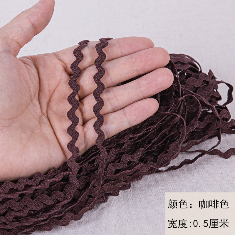 Corrugada de polipropileno tipo S banda diy accesorios de ropa 0.5CM marinería sofá cortina decoración encaje 24m