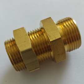 厂家直销 黄铜材质隔板接头 黄铜接头 公制螺纹隔板接头
