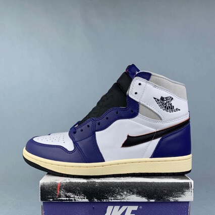 Putian Shoes Aj1 High-Top Men's Sports Shoes Dark Blue Royal Basketball Shoes Sneakers