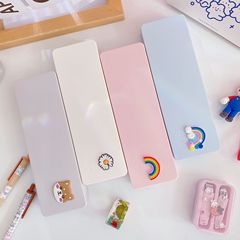 Ins stationery box student storage pen bag pencil case multi-functional creative stationery simple cartoon plastic pencil case