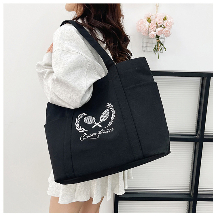 A new best-selling large-capacity casual canvas bag, a Korean-style fashionable and simple canvas bag for commuting to school undefined