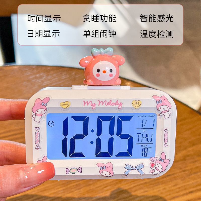木の魚カピバラカ通DIY創意目覚まし時計学習専用高颜値デジタル時計ミニ電子時計|undefined