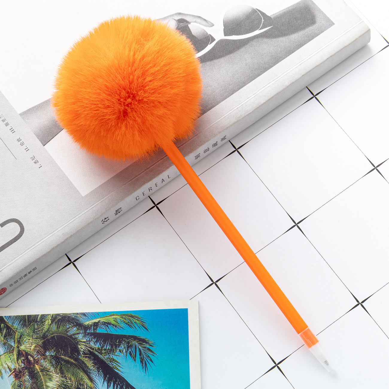 Pluma de bola de plástico creativa de dibujos animados lindo estudiante descompresión mano cuenta pluma al por mayor chica corazón escuela publicidad regalo pluma