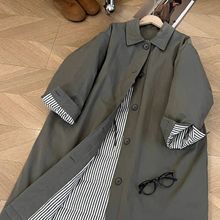 大码爆款长款风衣棉服女冬季新款小个子韩系高级感复古加夹棉外套