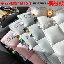 厂家直销95%白鹅绒正品冬被吊吊鹅绒被高端鹅绒春秋加厚羽绒被子