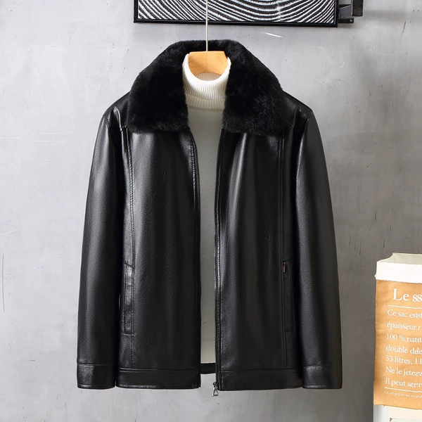 Black fur collar style