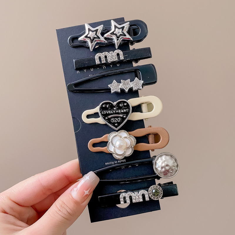 Rosa horquilla hembra niños lindo pelo roto Bangs clip bebé no duele el pelo horquilla niña duckbill clip tocado