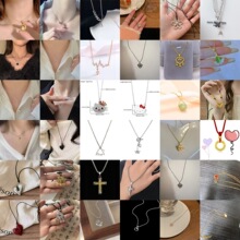 【项链】热销批发项链女轻奢ins闺蜜小众时尚蝴蝶结流苏坠