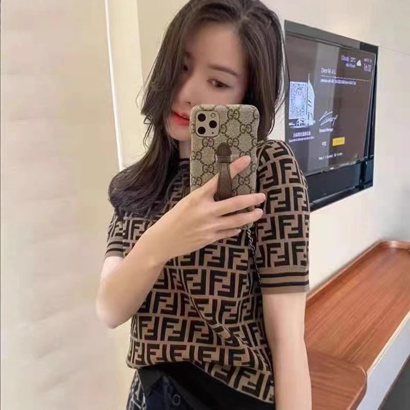 Summer New Style Small Fragrant Knitwear, Short-Sleeved Knitwear, Bottoming Knitted Top for Women, Color Matching, Versatile and Trbottomy Summer New Style Small Fragrant Knitwear, Short-Sleeved Knitwear, Bottoming Knitted Top for Women, Color Matching, Versatile and Trbottomy