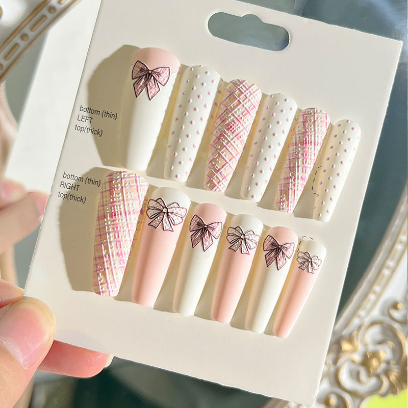 Nuevas uñas portátiles para adultos, uñas en relieve estéreo, parches de manicura, uñas postizas, uñas terminadas, uñas largas de ballet