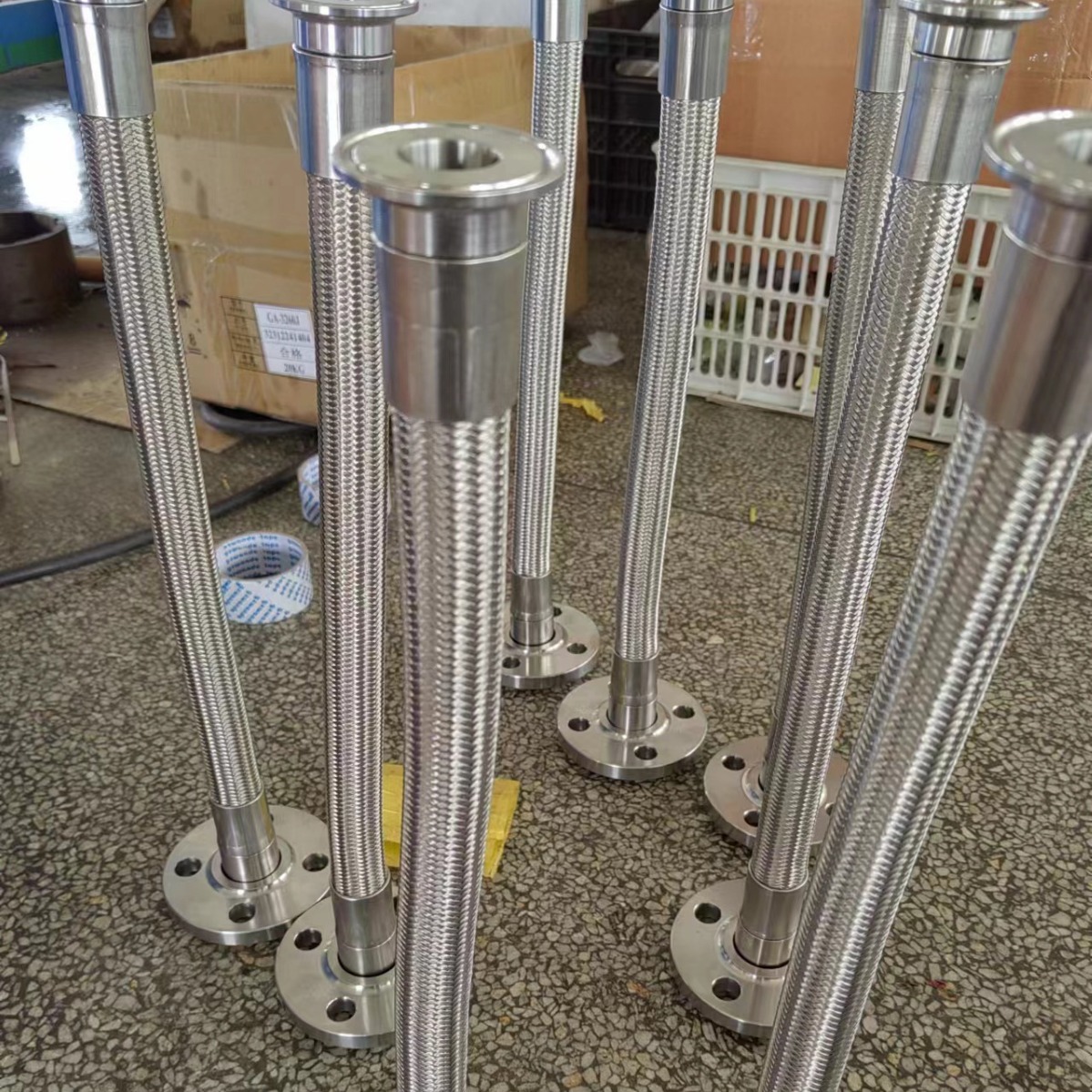 法兰钢丝编织金属软管304不锈钢波纹软管高温高压蒸汽泵用软连接