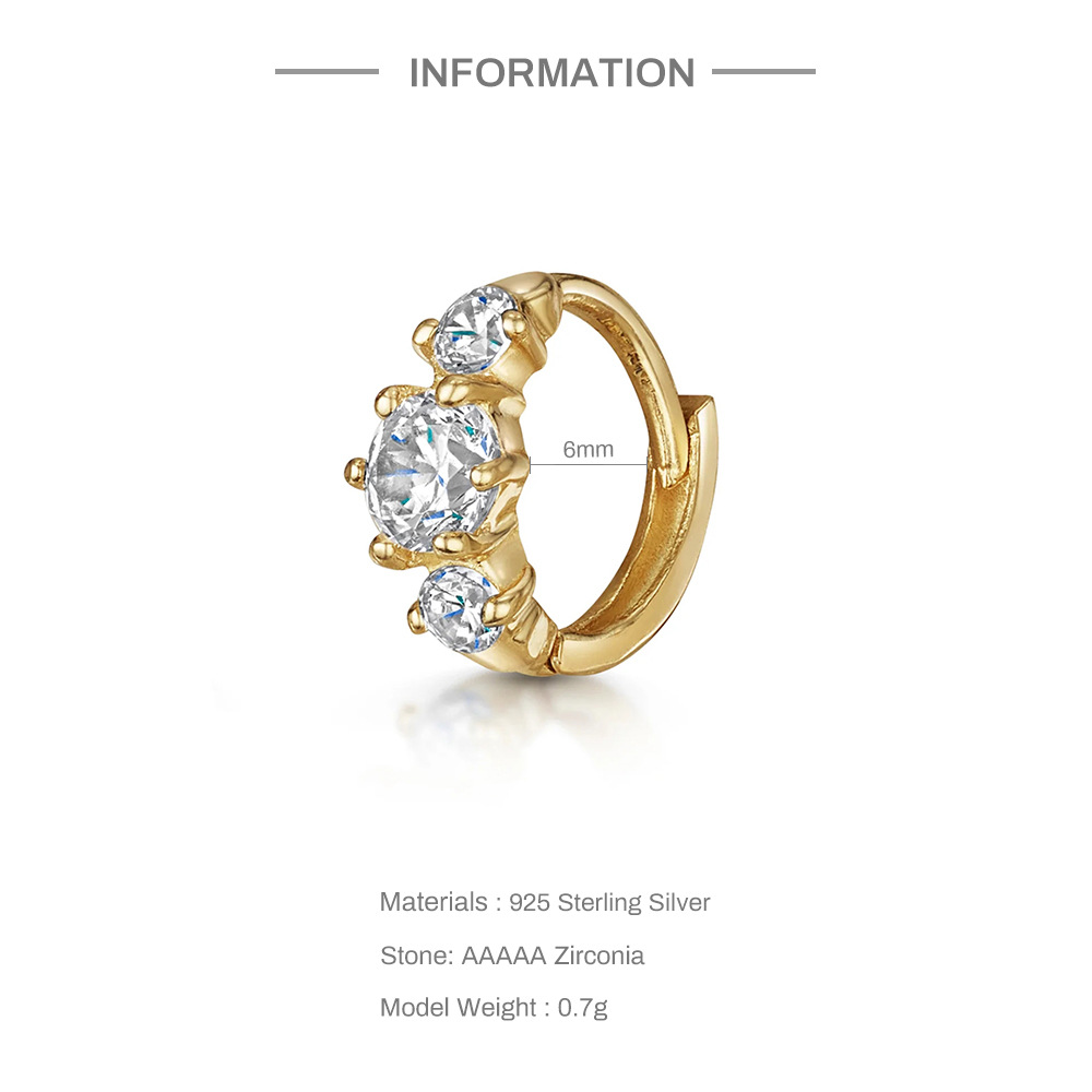 3g Weight Zircon Inlay Material Earrings Classification 1 Piece Quantity Daily Occasion 925 Sterling Silver Material Round, Square Pattern Women'S Gender Inlay Design Retro Style 1 Piece 925 Sterling Silver Zircon Round Square Earrings 1