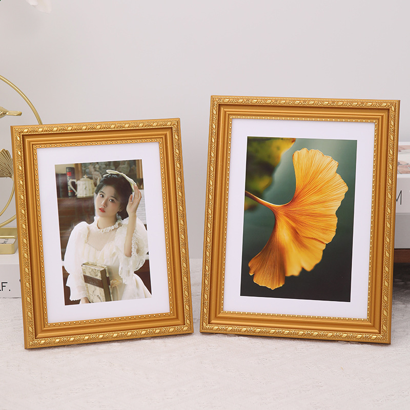 European retro gold photo frame wholesale table 6 inch 8 inch 10 inch photo wall A4 horizontal and vertical dual-purpose photo studio photo frame