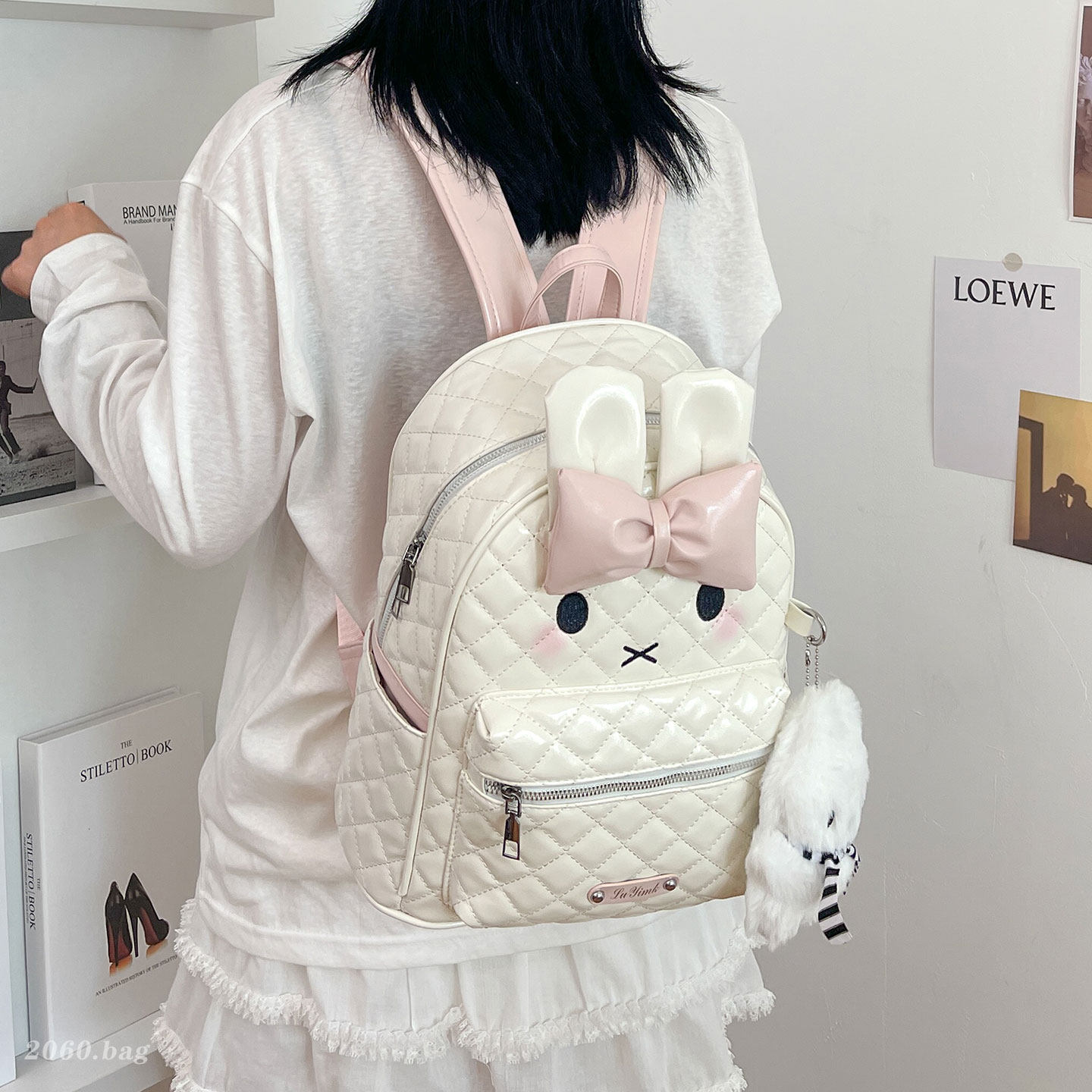 Mochila de viaje nueva linda gran capacidad 2026 estudiantes chicas Lige conejo tarjeta mochila ventilada mochila escolar