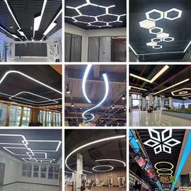 办公室吊灯led长条六角Y形圆形创意拼接异形造型灯工业风灯具