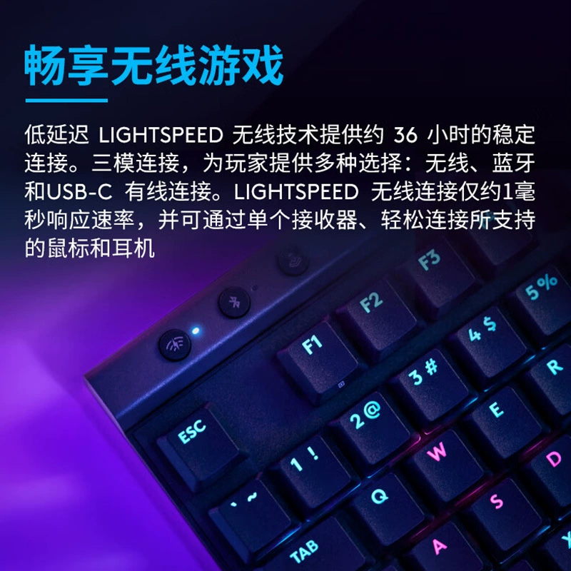 LOGITECH G515TKL беспроводная механическая клавиатура три режима, 87 клавиш, RGB, USB и Bluetooth, киберспорт