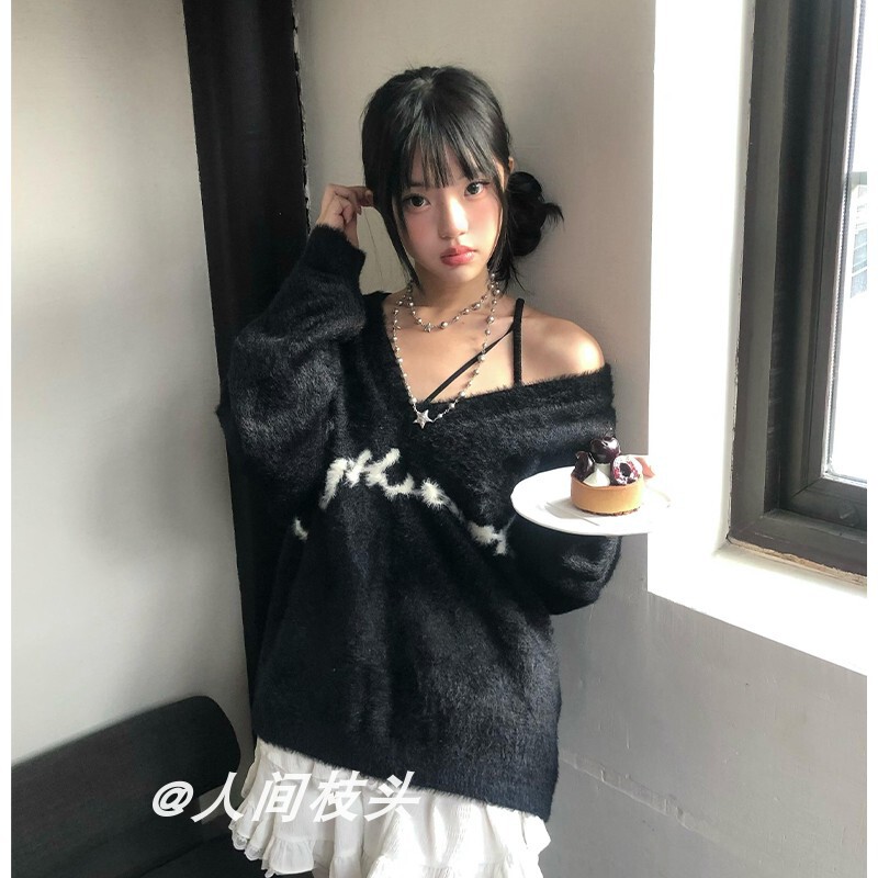 甜酷辣妹星星灰珍珠项链长款小众设计个性叠戴锁骨链百搭毛衣链女|undefined