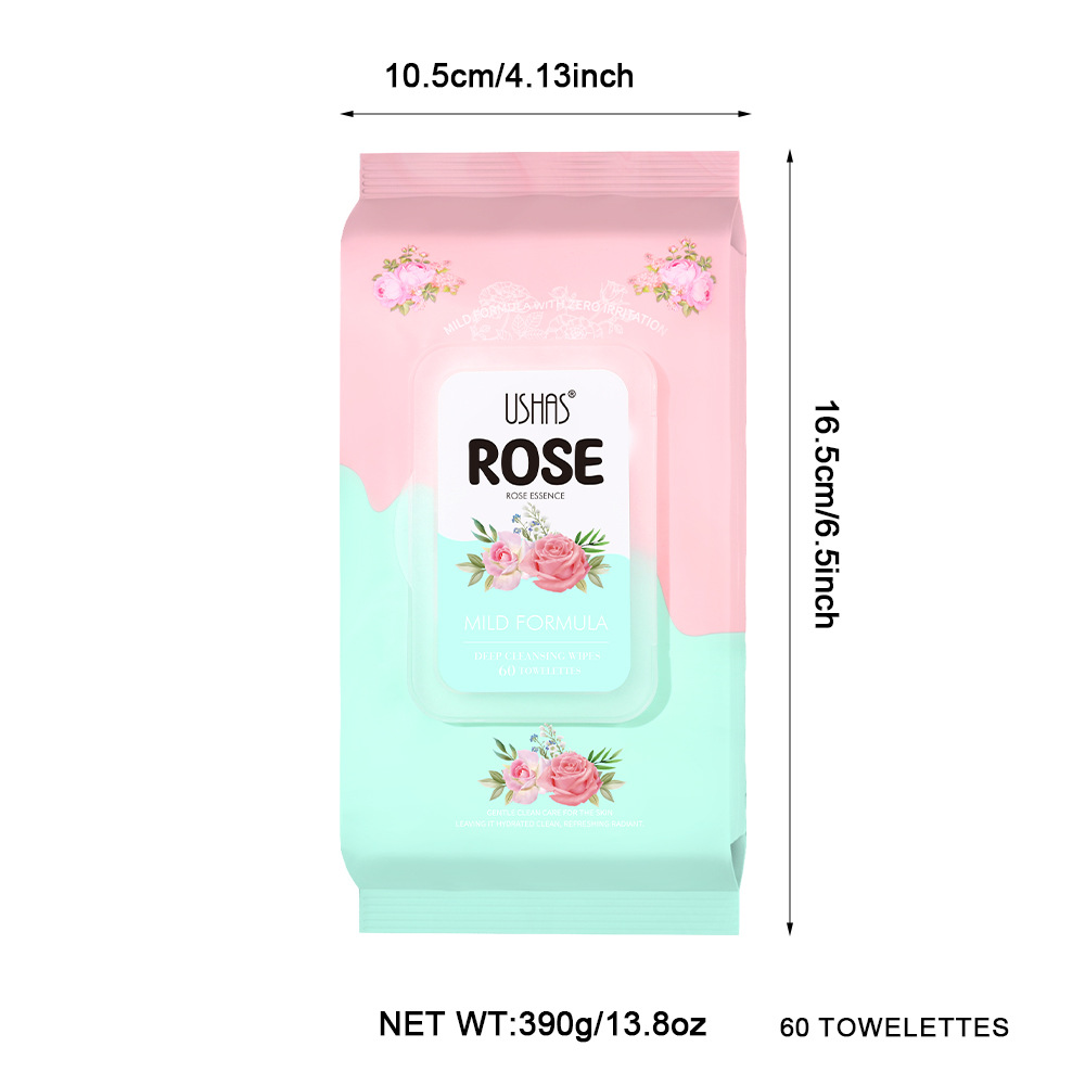 USHAS transfronterizo spot 60 toallas de maquillaje desechables, toallas de limpieza húmeda, toallas de limpieza facial HA427