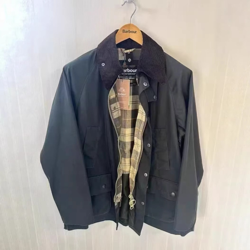 Original Cai Wenjing Style Bar Bedale New Sage Green Wax-Free Jacket, Unisex