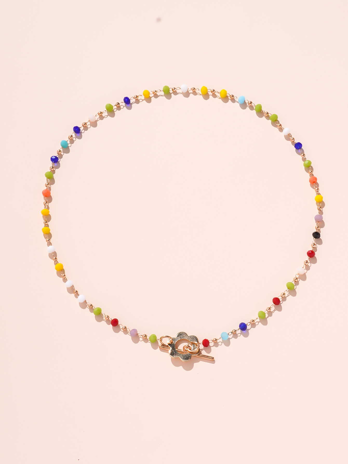 Geometric Pattern All Seasons Season Cute Simple Style Geometric Glass Copper OT Clasp Toggle Clasp Closure Choker Wholesale