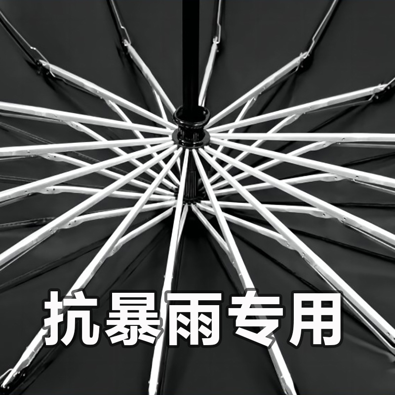 96骨511傘耐風豪雨専用増厚補強男性自動逆黒ゴム晴雨両用