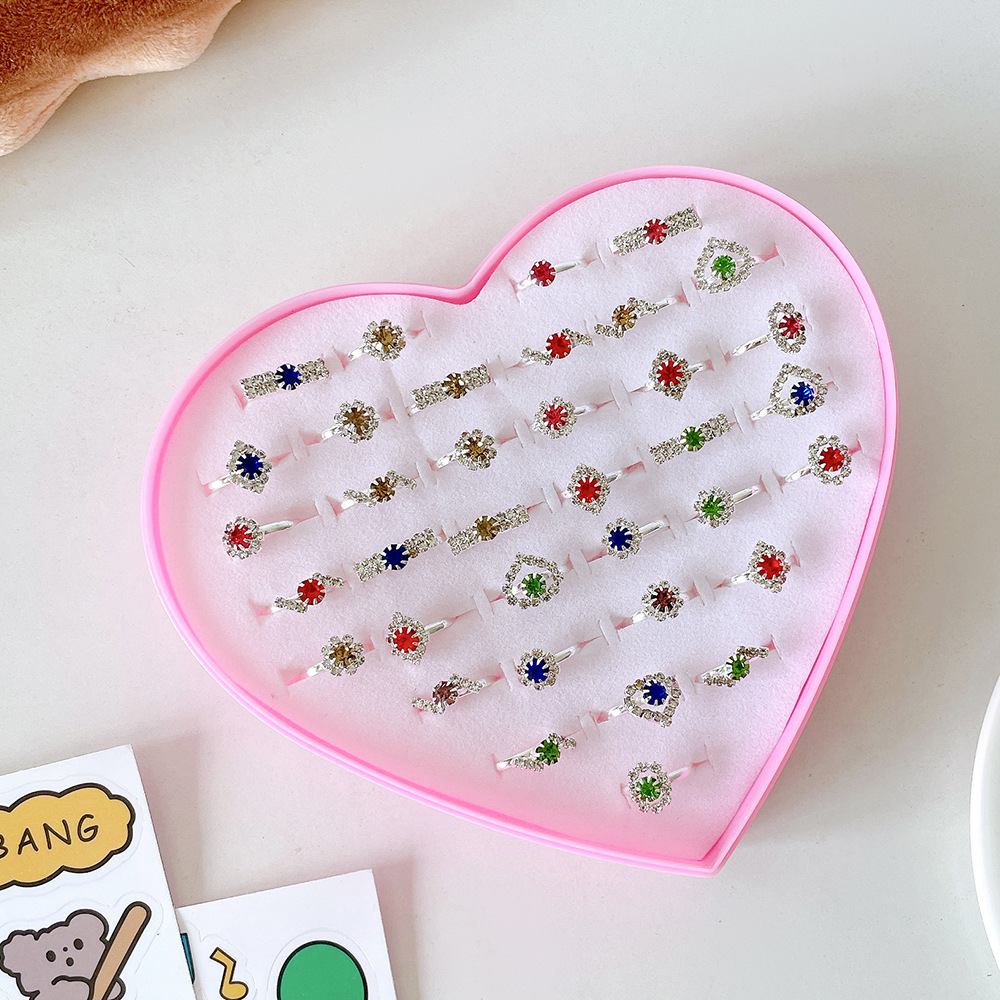 Nuevo anillo para niños sirena anillo para niños una caja de anillos de joyas para niñas juego de juguetes para niñas