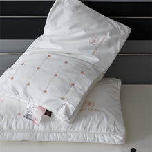 母婴A类100支全棉桑蚕丝枕芯一对家用双层柔软立体枕头护颈枕单人