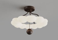 Estilo antiguo retro madera de nogal color wabi-jifeng dormitorio lámpara de techo lámpara de dormitorio principal viento crema habitación de los niños libro lámpara de habitación