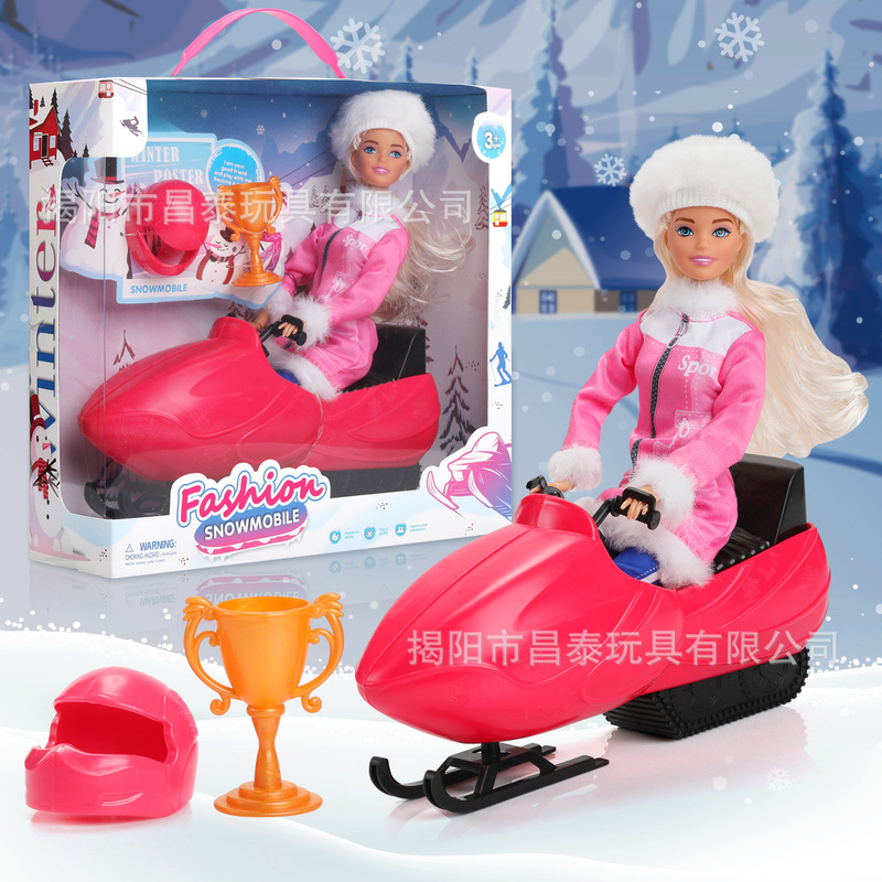 Cross-Border 30cm Big Body Barbie Doll Ice and Snow World Ski Competition Champion Snow Car Fashion Snow Suit