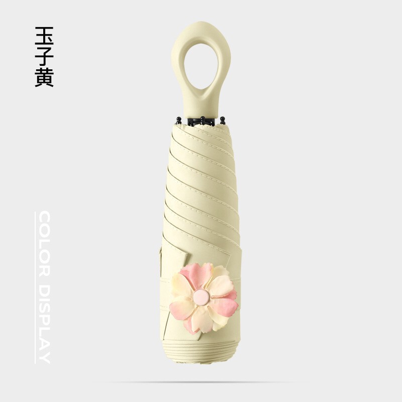ミニビニール日焼け止めパラソル折りたたみコンパクトポータブルリングハンドル日傘卸売日傘メーカー在庫|undefined