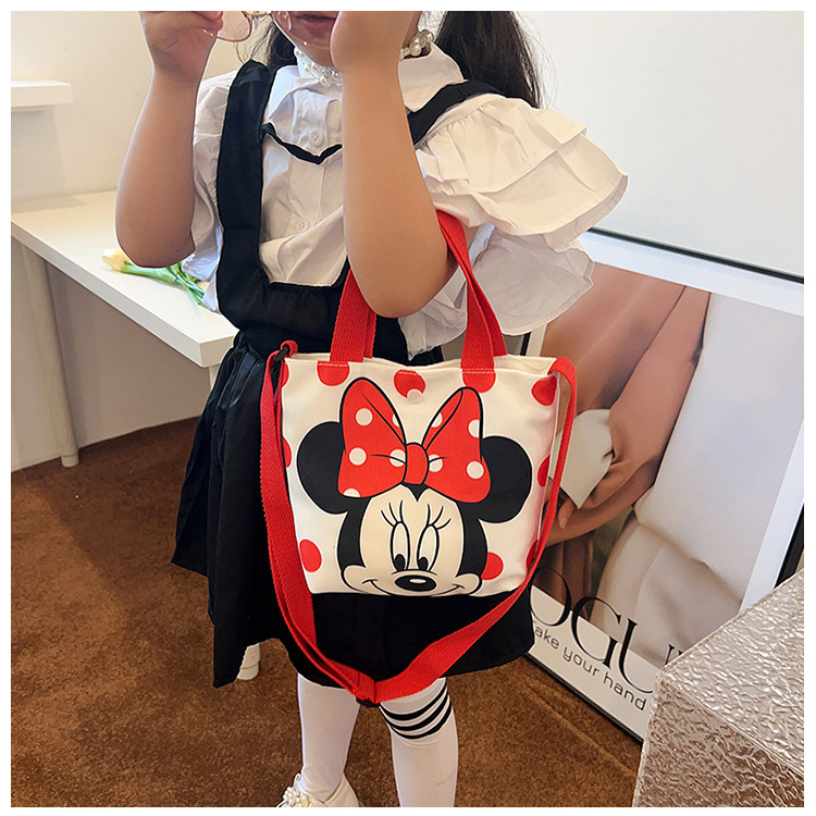2023 Trendy and fashionable children's canvas cartoon printed crossbody bag, Korean version cute single-shoulder hand-held girls' coin purse undefined