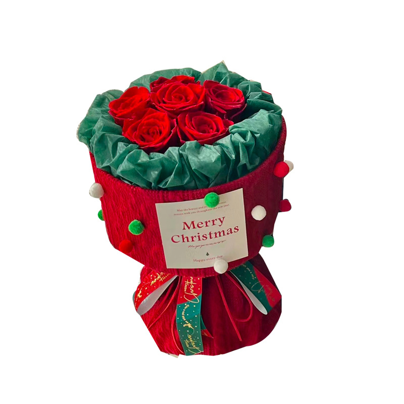 Navidad de siete colores cordier tela de punto flores flores flores de manzanas materiales de embalaje de flores de manzana papel de embalaje