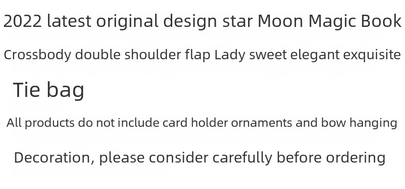 2022 New lolita bag original design star and moon magic book diagonal shoulder flip women's sweet and elegant_voghion.com