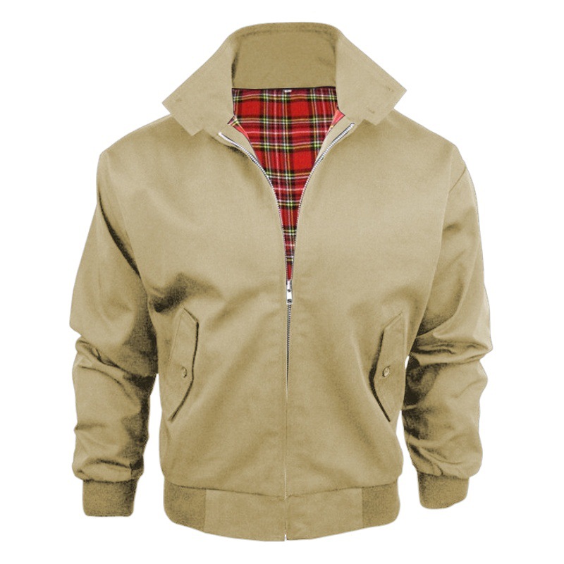 2022 nuevo otoño Harrington retro piloto británico chaqueta clásica más tamaño suelta novio chaqueta de pareja de hombres