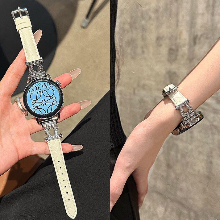 Suitable for Huawei GT5Pro Horseshoe Buckle U with Diamond GT4Pro watch3pro Fine Cow Leather Watch Band Suitable for Huawei GT5Pro Horseshoe Buckle U with Diamond GT4Pro watch3pro Fine Cow Leather Watch Band