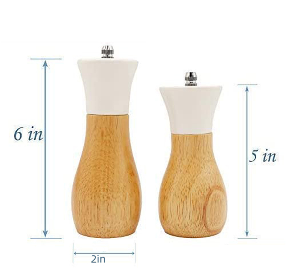 De estilo japonés de madera molino de pimienta manual molinillo de pimienta sal de mar condimento botella herramientas de cocina