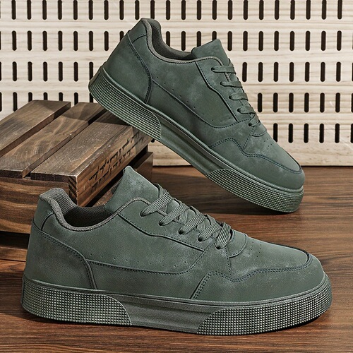 Men's Casual Solid Color Sneakers Low Top Lace Up Fashion