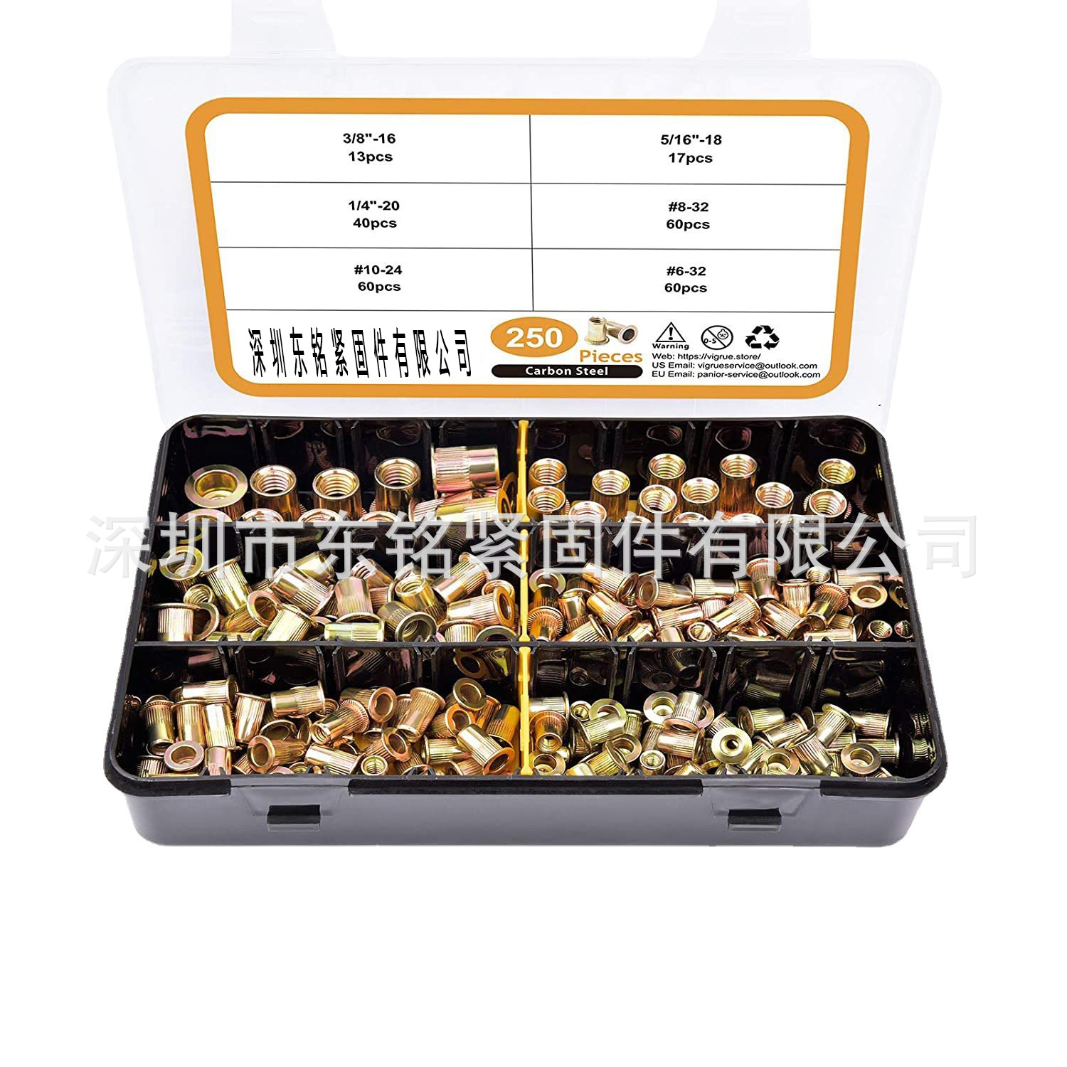 250pcs 美制拉铆螺母  内外牙带介螺母木具适用螺丝批发铝型材