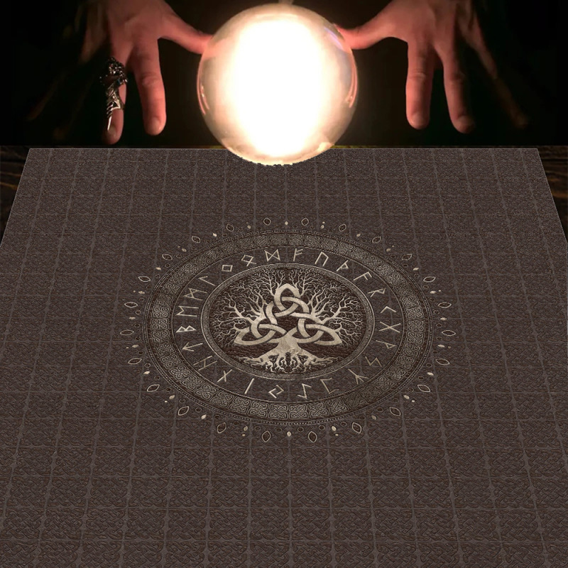 タロットテーブルクロスTarot Tablecloth布パッドタロット月相太陽生命樹綿布テーブルクロス|undefined