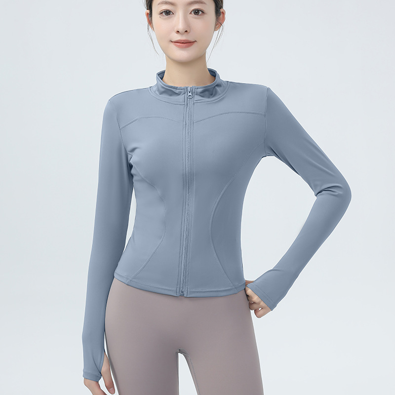 女性用フィットネスジャケット、スリムフィット、速乾性トップス、長袖プロランニングスポーツトレーニングヨガウェア、ピラティスフィットネスウェア|undefined