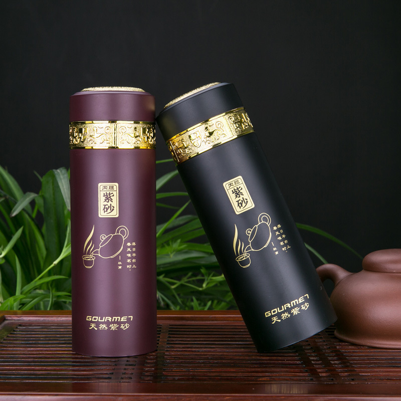 厂家直销紫砂保温杯礼品广告杯印logo天然紫砂杯 生态紫砂杯