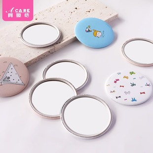 Free shipping/mirror/small/round A1V-easy hand-portable mini student female handheld