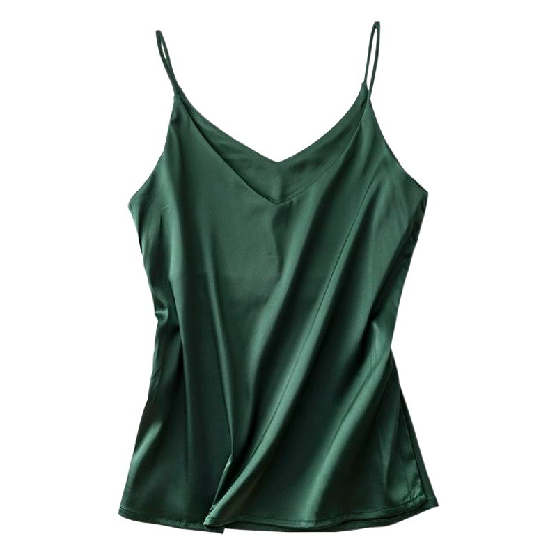 Новый имитационный шелковый атласный камзол жилет женский свободный большой размер нижней рубашки снаружи