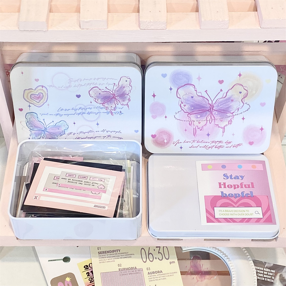 Caja de hojalata blanca pura Caja de galletas rectangular tarjeta pequeña estrella periférica caja de almacenamiento caja de pegatina DIY caja de hierro blanco